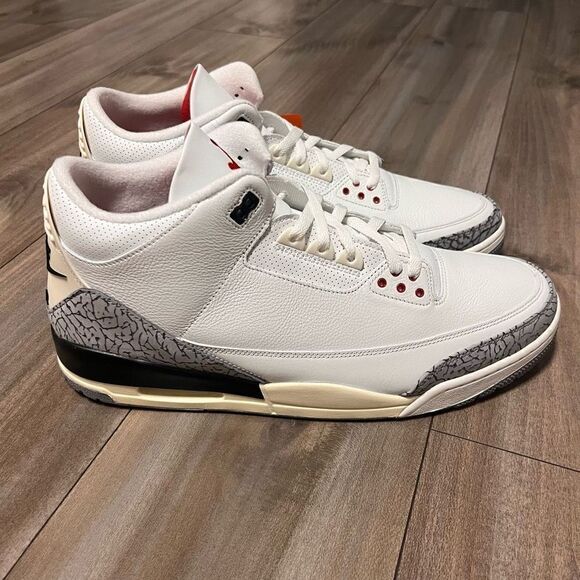 NIKE AIR JORDAN 3 RETRO REIMAGINED SIZE 17 WHITE CEMENT NWOB DN3707-100 SHOES DS - Picture 6 of 9